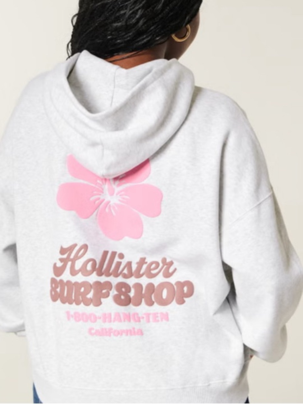 Hollister Feel Good Easy Zip-Up Logo Graphic Hoodie nwot